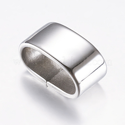 変色しにくい304ステンレススチール製スライドチャーム  オーバル  ステンレス鋼色  14.5x7.5x8.5mm  穴：6x12mm&nbsp;LS-STAS-F133-63P