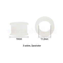 6個3色プーリーシリコンイヤーゲージフレッシュトンネルプラグ  リング  ミックスカラー  14mm  穴：11.2mm  2個/カラー&nbsp;FIND-YW0001-18E