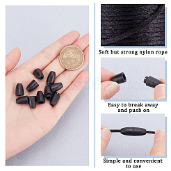 ナイロンラテイルサテンコード  プラスチック製のブレークアウェイクラスプ付き  ブラック  スレッド：2mm  約25.15ヤード（23m）/ロール&nbsp;LW-SC0001-02A