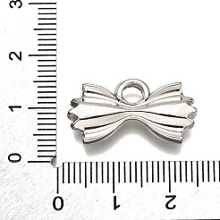 304ステンレスペンダント  ちょう結びチャーム  変色防止  ステンレス鋼色  13.5x23.5x4mm  穴：3.5mm&nbsp;STAS-M116-23P