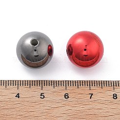 クリスマステーマ UVメッキアクリルビーズ  ラウンド  ミックスカラー  16mm  穴：2.5mm&nbsp;PACR-B003-01C