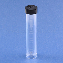 黒の蓋付きの透明なプラスチックチューブ  直径2 CM  高さ10.5センチ  容量：30ml（1.01液量オンス）&nbsp;C045Y