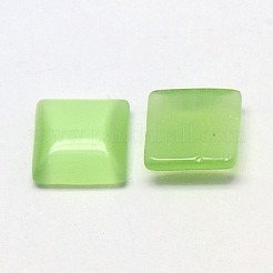 キャッツアイカボション  正方形  淡緑色  12x12x3mm&nbsp;CE-J006-12x12mm-25