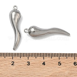 304ステンレスペンダント  ホットペッパーチャーム  ステンレス鋼色  30x7.5x6mm  穴：1.2mm&nbsp;STAS-P433-11P