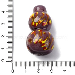 手作りランプワークビーズ  ヒョウタン  暗い蘭  39.5~40x21~22mm  穴：1.6~3mm&nbsp;LAMP-Q005-08I