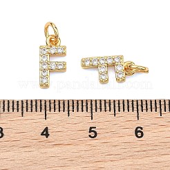 シェグレース 真鍮 マイクロパヴェ クリアキュービックジルコニア ペンダント  ニッケルフリー  18KGP本金メッキ  文字fのチャーム  12x6x2.5mm  丸カン：5x1ミリ  内径：3mm&nbsp;XGRQ29628-394G-F