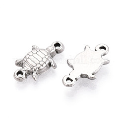 304ステンレススチールコネクタチャーム  タートルリンク  変色しない  ステンレス鋼色  19.1x11x3mm  穴：1.4mm&nbsp;STAS-T065-40P