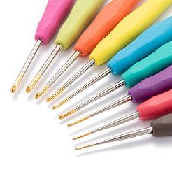 鉄かぎ針編みのフック  TRPハンドル付  ミックスカラー  135x12x9mm  ピン：0.5mm / 0.8mm / 1mm / 1.25mm / 1.5mm / 1.75mm / 2mm / 2.25mm / 2.5mm  9個/セット&nbsp;TOOL-T006-05