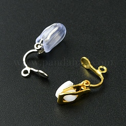 真鍮製クリップ式イヤリングパーツ  ゴムとシリコンのイヤリングパッド付き  ミックスカラー  13x6x7mm  穴：1mm&nbsp;FIND-FS0003-15