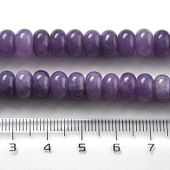 天然石ホワイトジェイドビーズ連売り  染め  ロンデル  紫色のメディア  8x5mm  穴：1mm  約74個/連  15.15インチ（38.5cm）&nbsp;G-E507-01T
