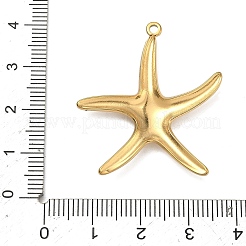オーシャンテーマ304ステンレススチールペンダント  18KGP本金メッキ  ヒトデ  35.5x32x3.5mm  穴：1.6mm&nbsp;STAS-C168-04A-G