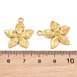 304ステンレスペンダント  花のチャーム  イオンプレーティング（ip）  18KGP本金メッキ  22x20x2mm  穴：1.9mm&nbsp;SA-CBA3ECF-09G