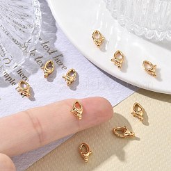 シェグレース 真鍮製ロブスタークラスプ  カドミウムフリーと鉛フリー＆ニッケルフリー  18KGP本金メッキ  11x6x3.5mm  穴：1mm&nbsp;XGRQ7M912-973G