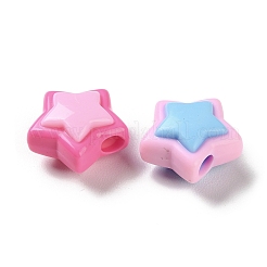 ツートンの不透明アクリルビーズ  スター  17x18x10mm  穴：3.8mm&nbsp;SACR-I005-08A
