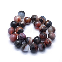 天然石瑪瑙ビーズ連売り  染め＆加熱  ラウンド  ココナッツブラウン  17~18mm  穴：2~2.5mm  約24~26個/連  17.3インチ〜18.5インチ（44~47cm）&nbsp;G-I245-40C
