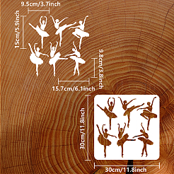 ペット中空アウト図面絵画ステンシル  DIYスクラップブック用  フォトアルバム  人間  30x30cm&nbsp;DIY-WH0391-0560