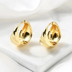 真鍮製フープピアス  18KGP本金メッキ  17x17.5x9.5mm&nbsp;EJEW-S249-05G