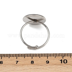 304ステンレススチールカフリング部品  ベゼルカップリングのセッティング  フラットラウンド  ステンレス鋼色  トレイ：15.5mm  内径：18mm&nbsp;STAS-D372-03P-05