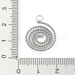 変色しない304ステンレススチールペンダント  スパイラルチャーム  ステンレス鋼色  21.5x16.5x1mm  穴：2.5mm&nbsp;STAS-G313-01P