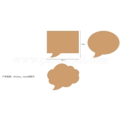 3個 3スタイルの吹き出し型コルクメモボードセット  壁掛け掲示板  ペルー  248~250x300x8mm  1個/スタイル&nbsp;DIY-WH0591-307