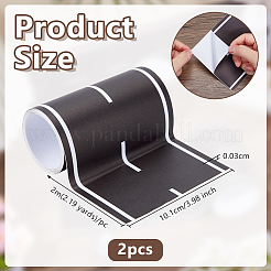 家庭用幅木用PVC装飾ステッカー  ブラック  101x0.3mm  2m / pc&nbsp;PVC-WH0017-009A