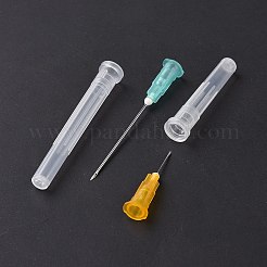 304ステンレススチール接着剤ディスペンサー針  プラスチック製ルアーロックとキャップ付き  ミックスカラー  47~59x8mm&nbsp;FIND-XCP0002-30