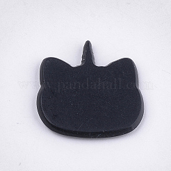 プラスチック製の子猫のカボション  漫画の猫  ホワイト  20.5x20.5x2mm&nbsp;LS-KY-T010-08