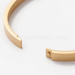 304ステンレススチールバングル  空白タグのスタンプ  ゴールドカラー  内径：2x2-3/8インチ（5x6cm）&nbsp;STAS-I169-03A-G