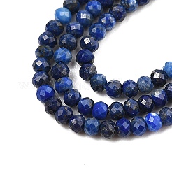 染め加工天然のラピスラズリビーズ連売り  多面カット  ロンデル  3x2mm  穴：0.5mm  約189~191個/連  15.35''（39センチメートル）&nbsp;G-ONLY-T-B05-01A