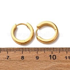 304ステンレススチールフープピアス  316ステンレス鋼  イオンプレーティング（ip）  18KGP本金メッキ  16x4mm&nbsp;EJEW-D331-19A-G