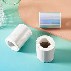 3ロール、3種類のスタイル、ビニールプラスチック製印刷可能なホログラフィックステッカー  ラベルステッカー  フラットラウンド  57x32mm  200PCS /ロール  1ロール/スタイル&nbsp;OFST-TA0001-10F
