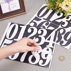 12シート2色番号0~9 PVC防水粘着ステッカー  ミックスカラー  208x250x0.2mm  6枚/色&nbsp;DIY-NB0007-28