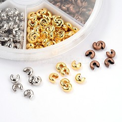 6色アイアン製つぶし玉カバーカシメ玉カバー  ニッケルフリー  直径4mm  穴：1.5~1.8mm  約70個 /コンパートメント  420個/箱&nbsp;IFIN-X0045-4mm-NF-B