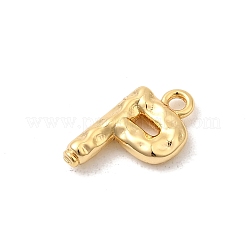 真鍮製チャーム  ニッケルフリー  18KGP本金メッキ  文字p  13x7.5x2.5mm  穴：1.4mm&nbsp;KK-P340-01G-P