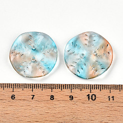 透明ガラスビーズ  葉っぱ  キャメル  25.5x5.5mm  穴：1.6mm&nbsp;LS-GLAA-A012-01B