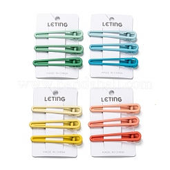 スプレー塗装合金ワニヘアクリップセット  マットなスタイル  ミックスカラー  69.5x14x11~11.5mm  3個/カード  4カード/セット  12個/セット&nbsp;PHAR-F009-05A