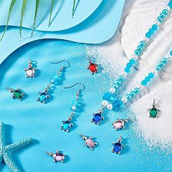32本8色合金ペンダント  カメ  プラチナ/ローズゴールド  ミックスカラー  20.5x13x5.5mm  穴：2mm  4個/カラー&nbsp;FIND-PH0021-93