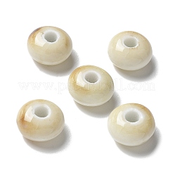 手作りの陶器ビーズ  ロンデル  ミックスカラー  12x7mm  穴：3.3mm&nbsp;X-PORC-L080-B