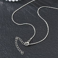 1.2mm 304ステンレススチールボストンリンクチェーンネックレス  変色なし  ステンレス鋼色  15.75インチ（40cm）&nbsp;NJEW-D328-01P-04