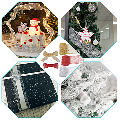 クリスマスパーティーの装飾用の9色の輝く布グリッターメッシュワイヤーリボン3袋  DIYクラフト  ギフト包装  ミックスカラー  1-3/4~1-7/8インチ（43~48mm）  約2.19ヤード（2m）/箱  3袋/色&nbsp;OCOR-NB0001-77