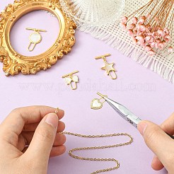 真鍮トグル留め具4種類4個  シェルと  混合図形  18KGP本金メッキ  15~23.5x10~15x1.5~2mm  穴：1~6.5mm  1個/スタイル&nbsp;KK-CJ0003-53