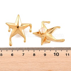 女性用スター304ステンレススチールスタッドピアス  ゴールドカラー  29x24.5mm&nbsp;EJEW-F406-04G