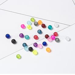 透明なガラスビーズ24色  ビーズジュエリー作り  艶消し  ラウンド  ミックスカラー  6mm  穴：1.3~1.6mm  約70PCS /カラー  24色  1680個/箱&nbsp;FGLA-JP0001-03-6mm