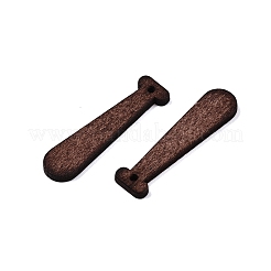 ポプラウッドペンダント  染め  ネクタイ  サドルブラウン  34x8.5x2mm  穴：1.4mm&nbsp;WOOD-N016-20B