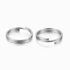 変色しない304ステンレススチール製スプリットリング  ダブル ループ ジャンプ リングジャンプ リング  ステンレス鋼色  4.5x1mm  約3.5内径。&nbsp;STAS-H413-04P-A-01