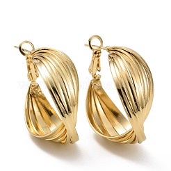 リング＆ハート＆ノット＆ラウンドイミテーションパールスタッドピアス  女性用オープンフープピアス  ゴールドカラー  7.5~33x4~12.5mm  ピン：0.8mm  6のペア/セット&nbsp;EJEW-D277-10G