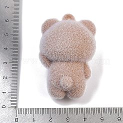 フロッキー樹脂ペンダント  ヒグマ  キャメル  50.5x33x29mm  穴：3mm&nbsp;RESI-S017-05D
