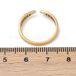 304ステンレススチールカフオープンリング  ラインストーン付き  ゴールドカラー  3.5mm  内径：17mm&nbsp;LS-RJEW-S629-10G-B