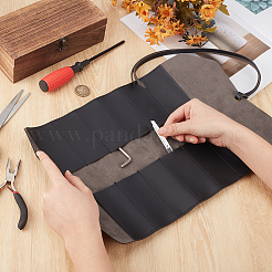 PUレザーツールオーガナイザー  工具収納ロール  長方形  ブラック  38.3x25x0.35cm&nbsp;ABAG-CL0001-53A