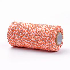 マクラメコットンコード  ツイストコットンロープ  壁掛け用  工芸  ギフト包装  ダークオレンジ  1.5~2mm  約50ヤード/ロール（150フィート/ロール）&nbsp;YC-R007-A26